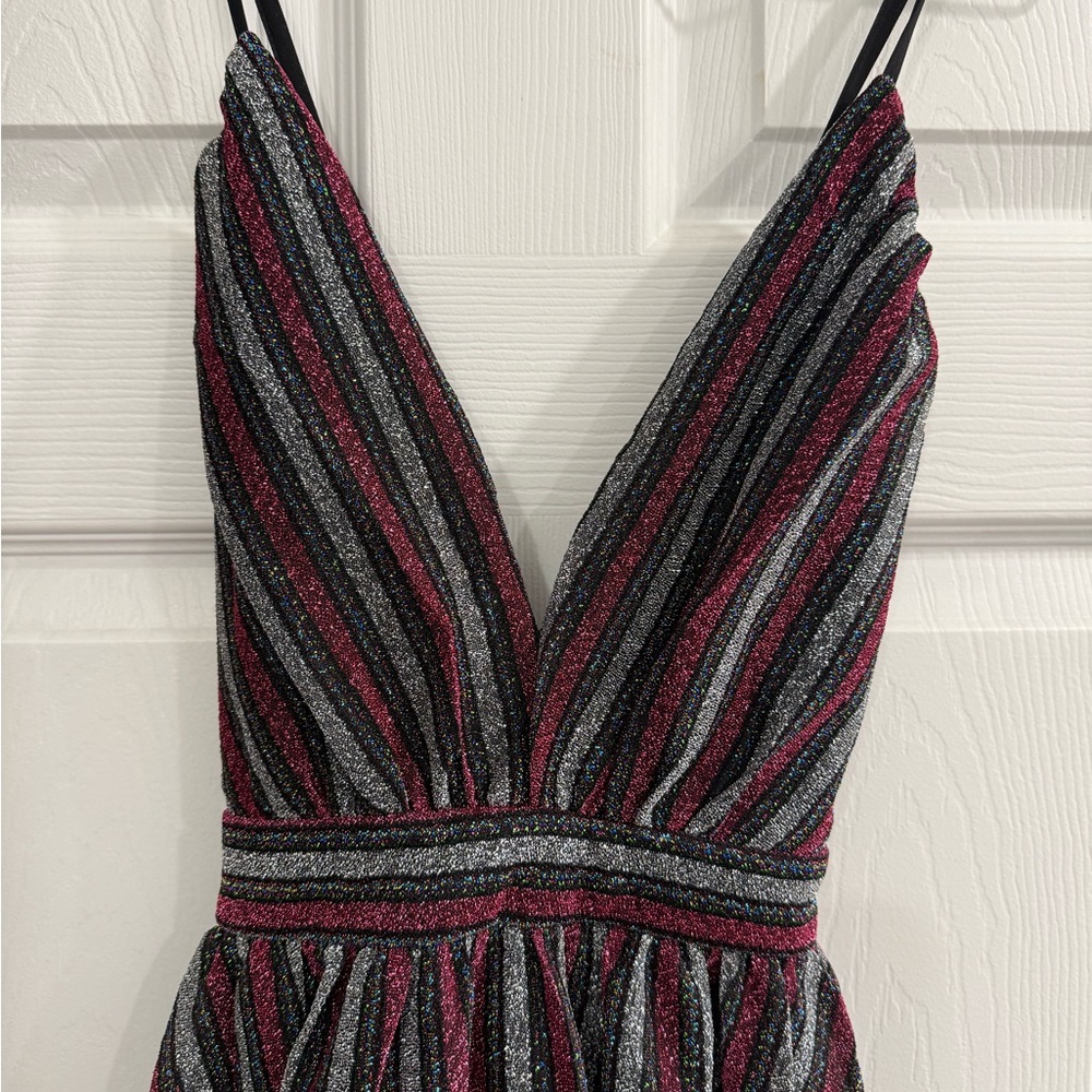 Entro Black, silver and pink Glitter Dress Gown